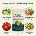 4 ingredients: citrus bergamot, vitamin K2, olive extract, lycopene